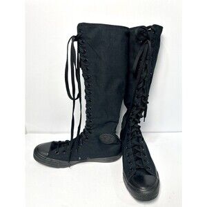 Converse Chuck Taylor All Star Goth Black Knee High Canvas Shoe 8.5M/10.5W
